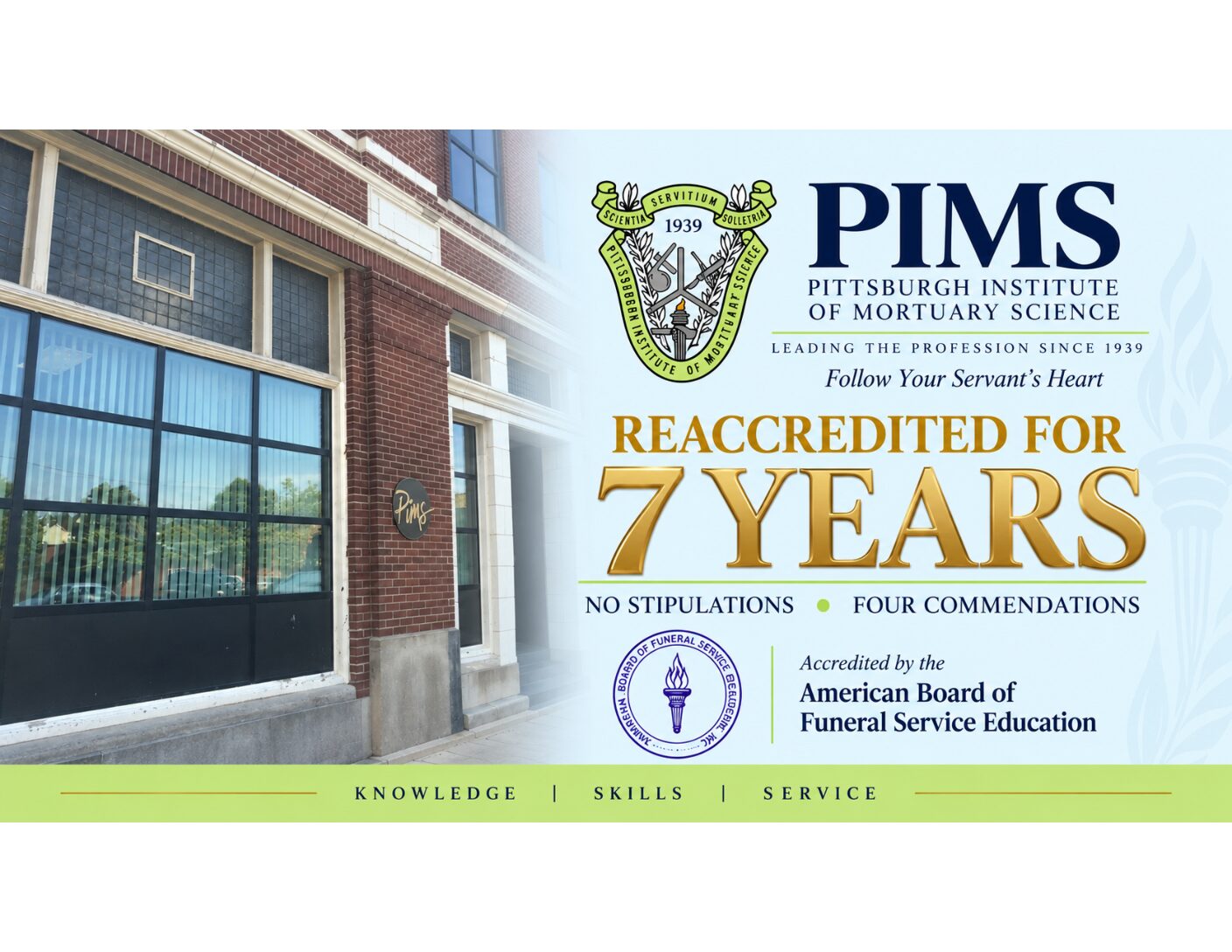PIMS Reaccredited for Seven Years by the American Board of Funeral Service Education